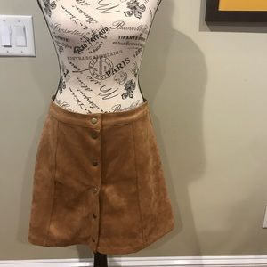 Suede gold skirt
